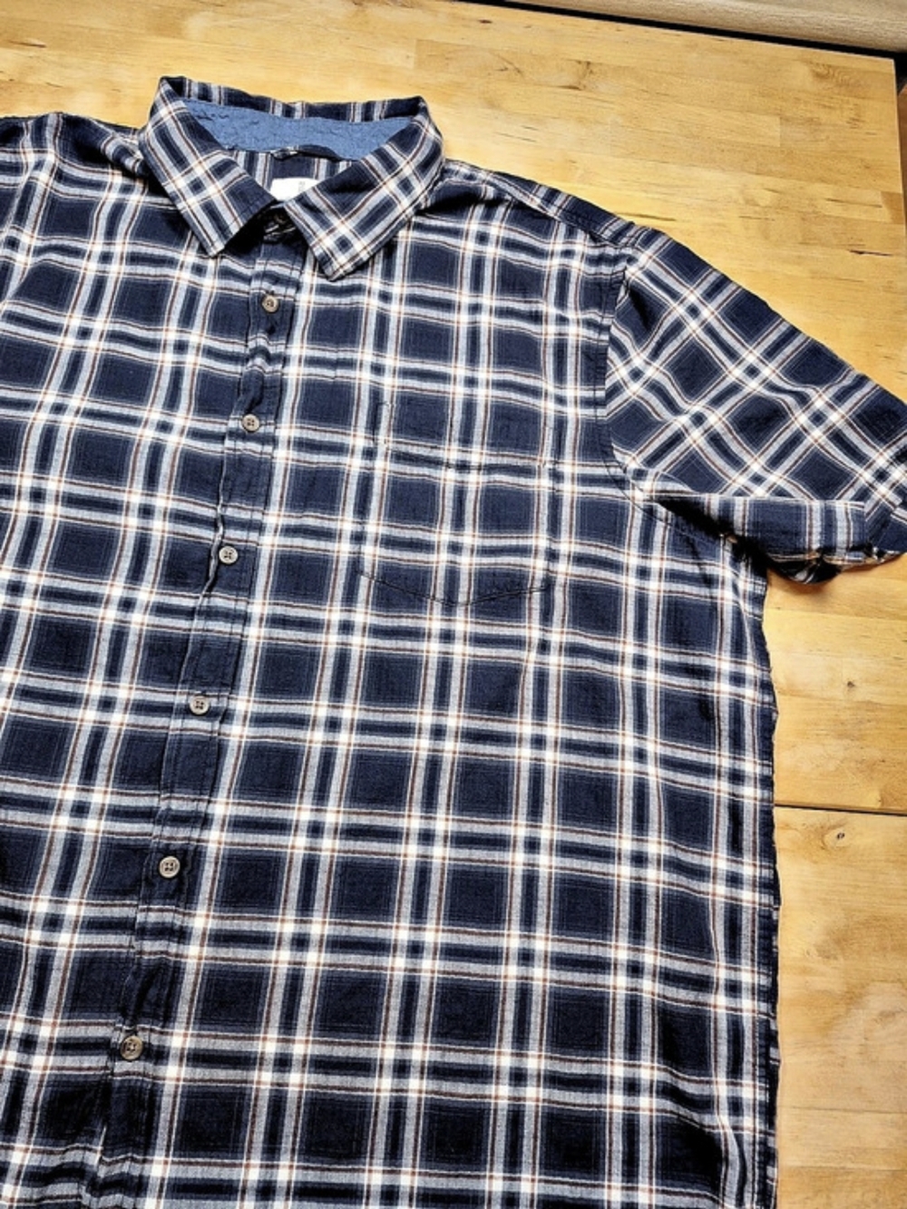 Mutual Weave Plaid Cotton Casual Button Down Shirt Size XXL Tall